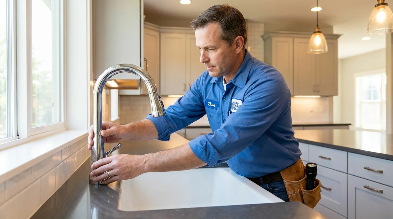 Kitchen faucet installation by Johns Plumbing LLC in Sheboygan