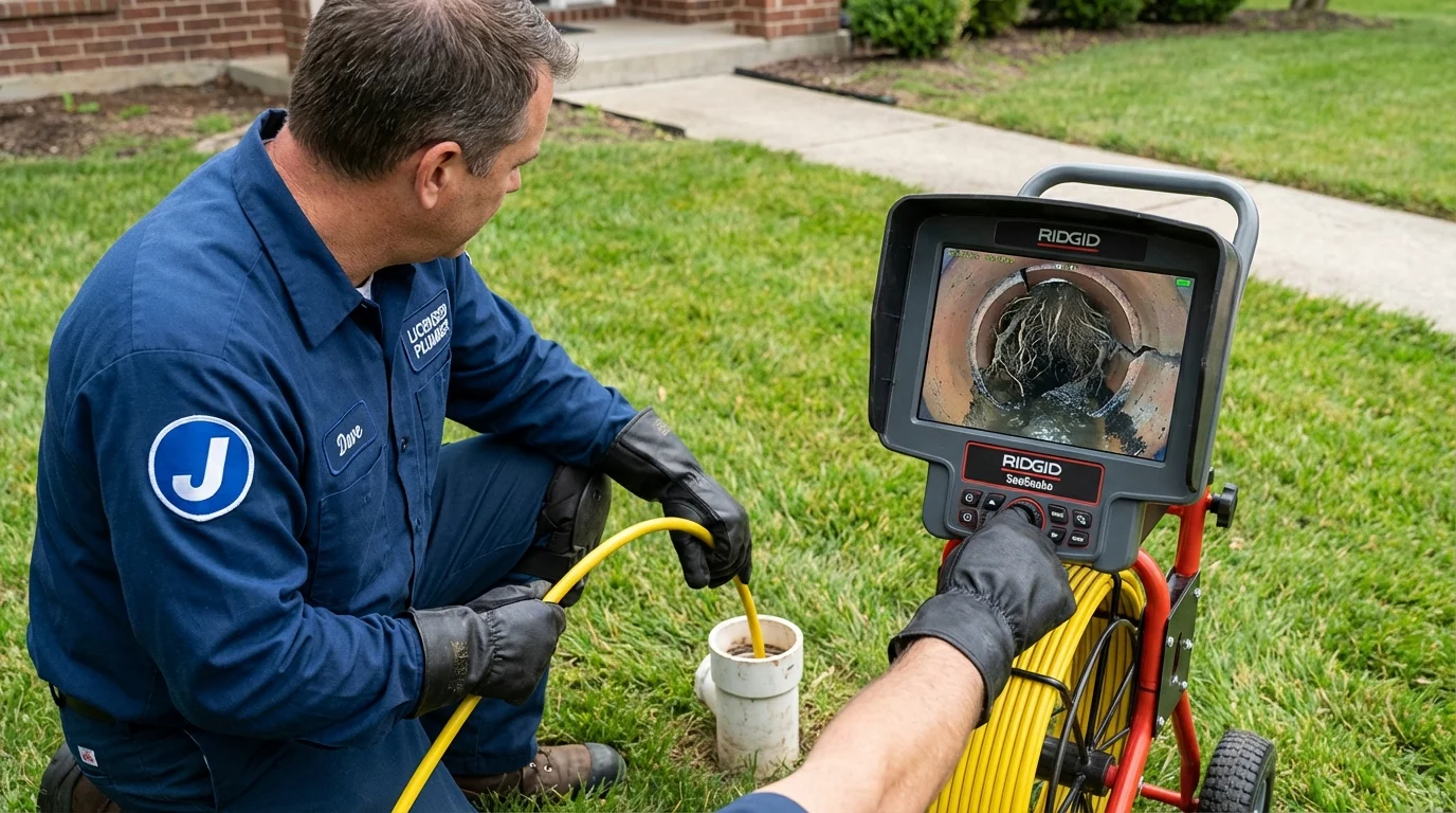 Sewer camera inspection being performed by Johns Plumbing LLC in Sheboygan